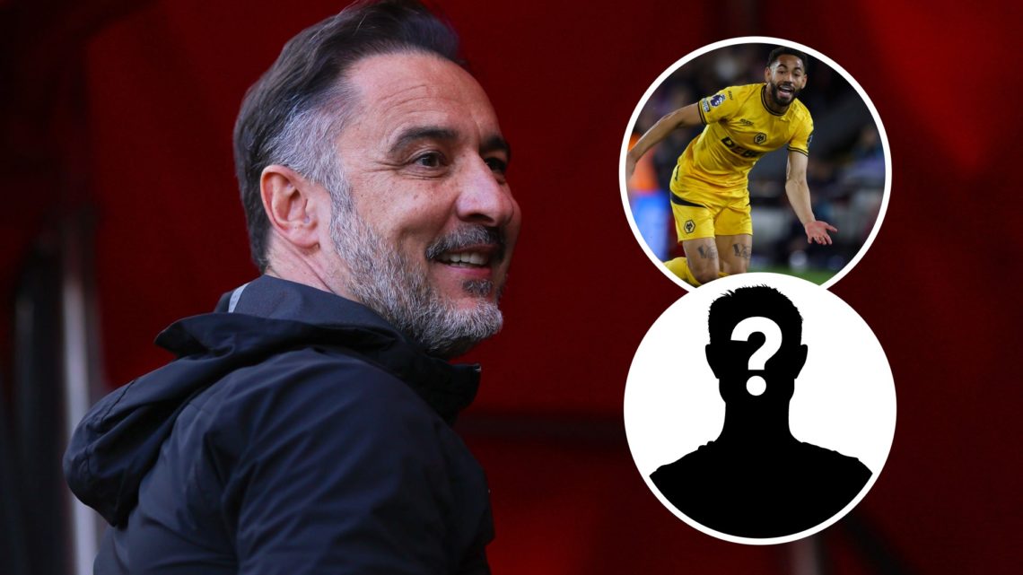An image of Vitor Pereira with an inset of Matheus Cunha and a mystery player