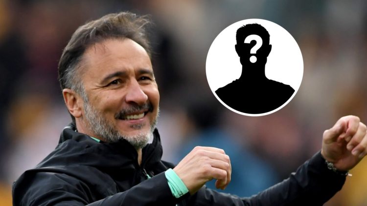 Main: Vitor Pereira celebrates after Wolves' 3-0 win against Leicester in the Premier League. Inset: Mystery player.