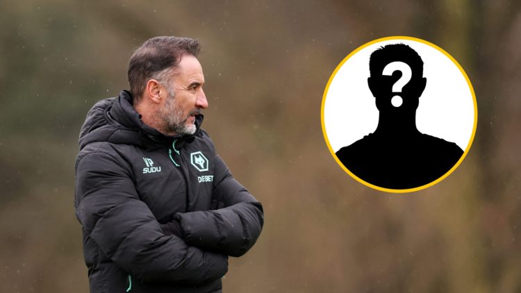 Wolves manager Vitor Pereira watches on during training (left), mystery player (inset)