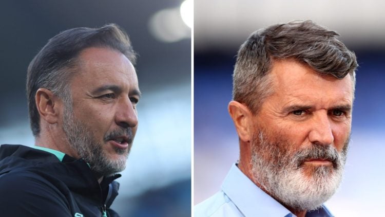 Wolves manager Vitor Pereira looks on (left), Sky Sports pundit Roy Keane looks on (right)