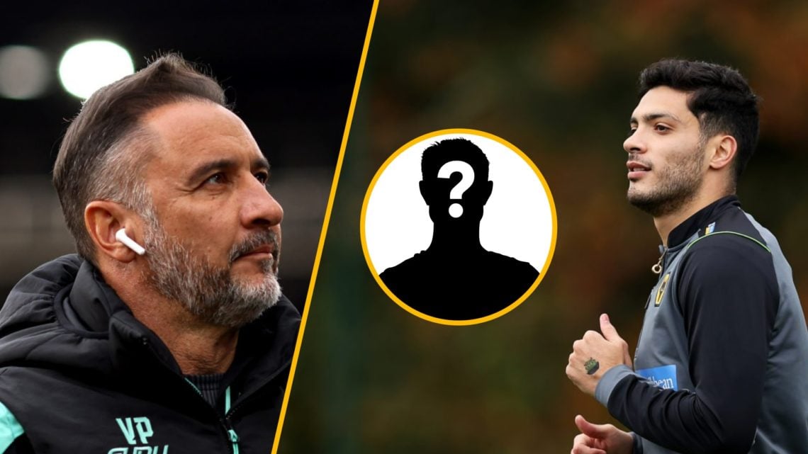 Wolves manager Vitor Pereira looks up (left), former Wolves striker Raul Jimenez in training