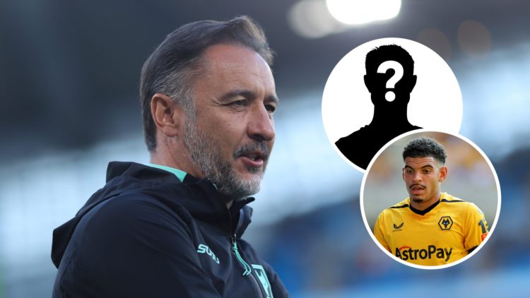 Wolves manager Vitor Pereira (left), mystery player (upper inset), former Wolves player Morgan Gibbs-White (lower inset)