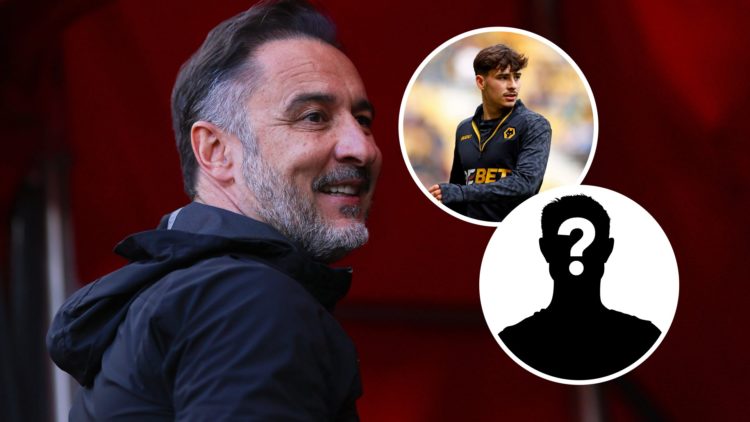 An image of Vitor Pereira with insets of Rodrigo Gomes and mystery player