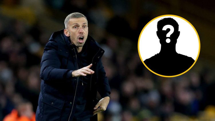 Former Wolves manager Gary O'Neil shouts instructions (left), mystery player (inset)