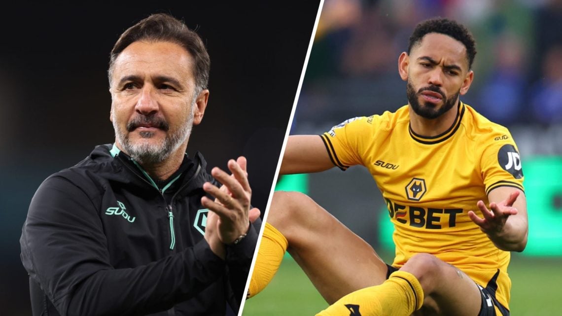Split image of (L) Vitor Pereira acknowledges the fans after the Premier League match between Manchester City FC and Wolverhampton Wanderers and (R...