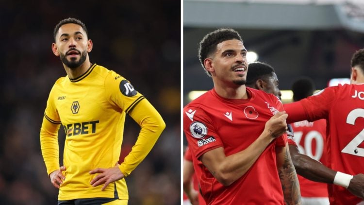 A split image of Matheus Cunha and Morgan Gibbs-White