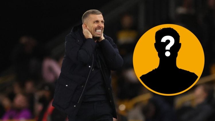 Gary O'Neil holds head in hands while managing Wolves in the Premier League