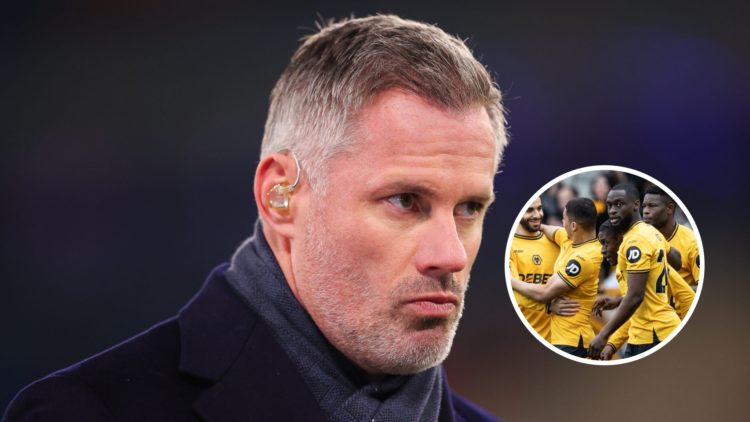 An image of Jamie Carragher with an inset of Rayan Ait-Nouri