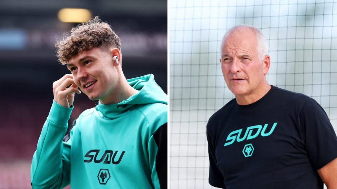 Wolves striker Jorgen Strand Larsen in training gear (left), former Wolves striker Steve Bull on Wolves' 2024 pre-season tour of the US (right)