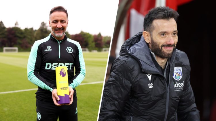 A split image of Vitor Pereira (Wolves) and Carlos Corberan (Valencia)