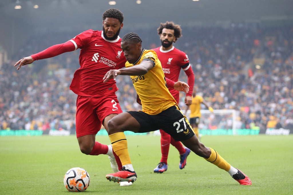 Jean-Ricner Bellegarde features for Wolverhampton Wanderers v Liverpool FC - Premier League (2023)