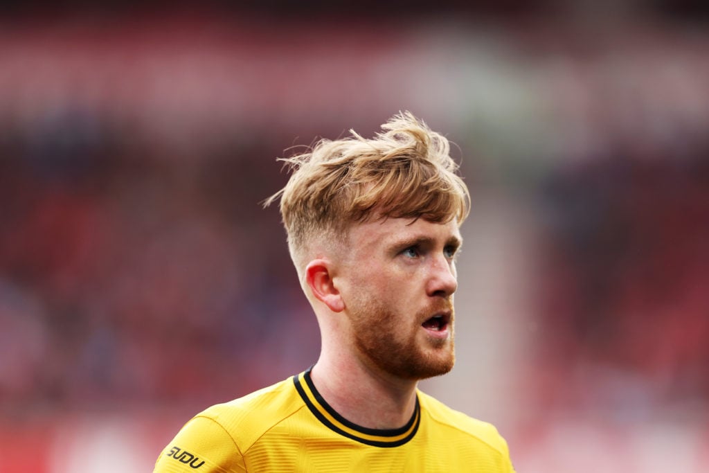 Tommy Doyle playing for Wolves against Nottingham Forest.