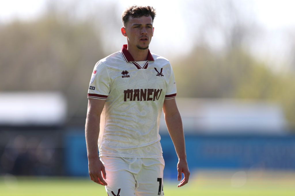 Harrison Burrows pictured in Sheffield United's clash against Oxford United.