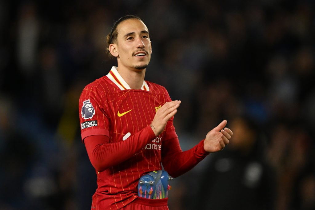 Liverpool's Kostas Tsimikas clapping during the clash against Brighton