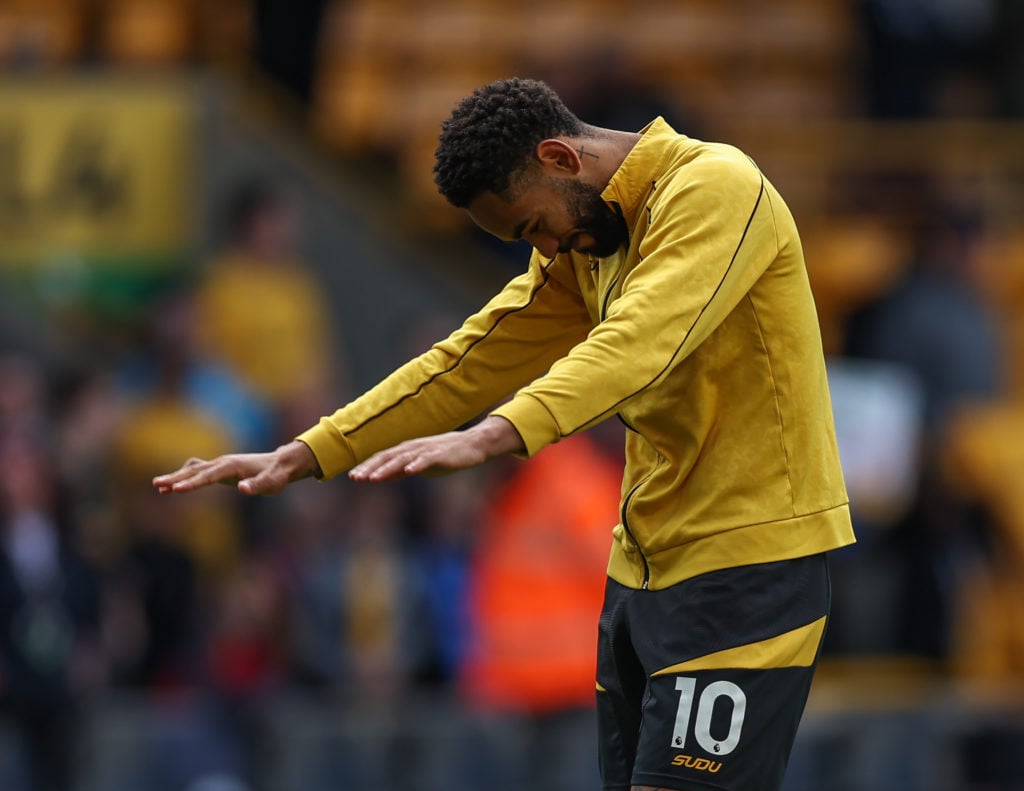 Matheus Cunha acknowledges fans after Wolverhampton Wanderers FC v Brentford FC in the Premier League