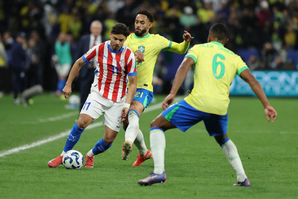 Matheus Cunha features for the Brazilian national team vs Paraguay