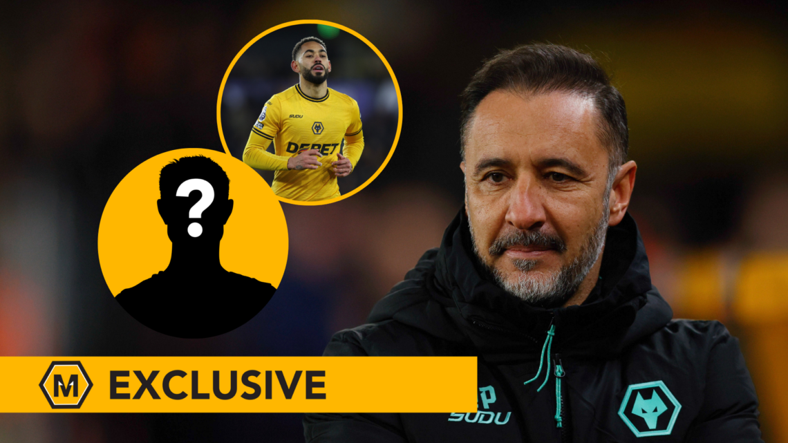 Vitor Pereira looks on while managing Wolves in Premier League (right), Mathues Cunha features for Wolves at Molineux (left)
