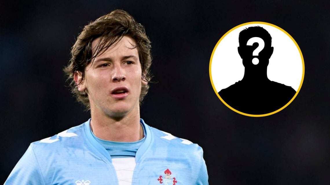 Fer Lopez playing for Celta Vigo (left), mystery player (inset)