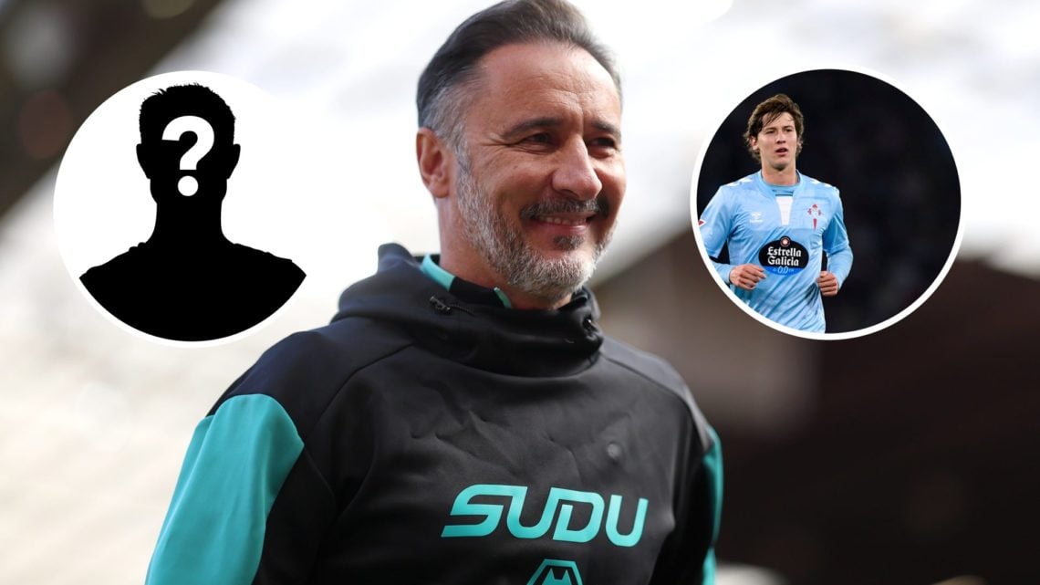 An image of Vitor Pereira with an inset of Fer Lopez and a mystery player icon