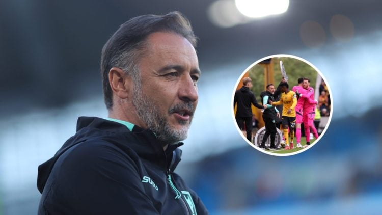 An image of Wolves boss Vitor Pereira with an inset of Jose Sa and teammates
