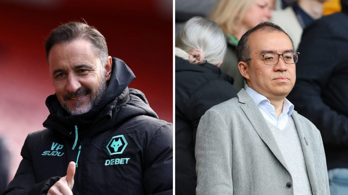 Wolves manager Vitor Pereira gives a thumbs up (left) Jeff Shi at Molineux (right)