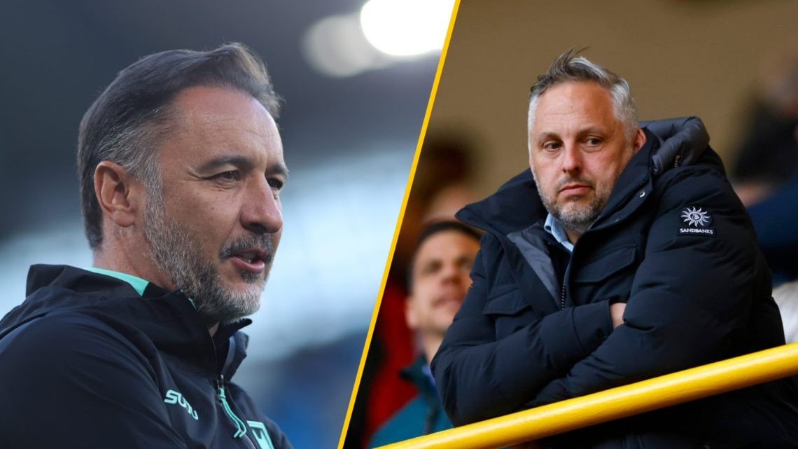 Wolves manager Vitor Pereira looks on (left), former Wolves sporting director Matt Hobbs at Molineux (right)