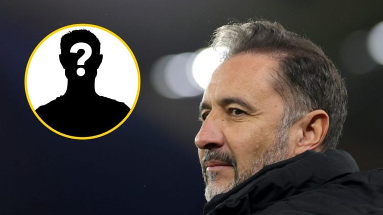 Wolves manager Vitor Pereira looks on (right), mystery player (inset)