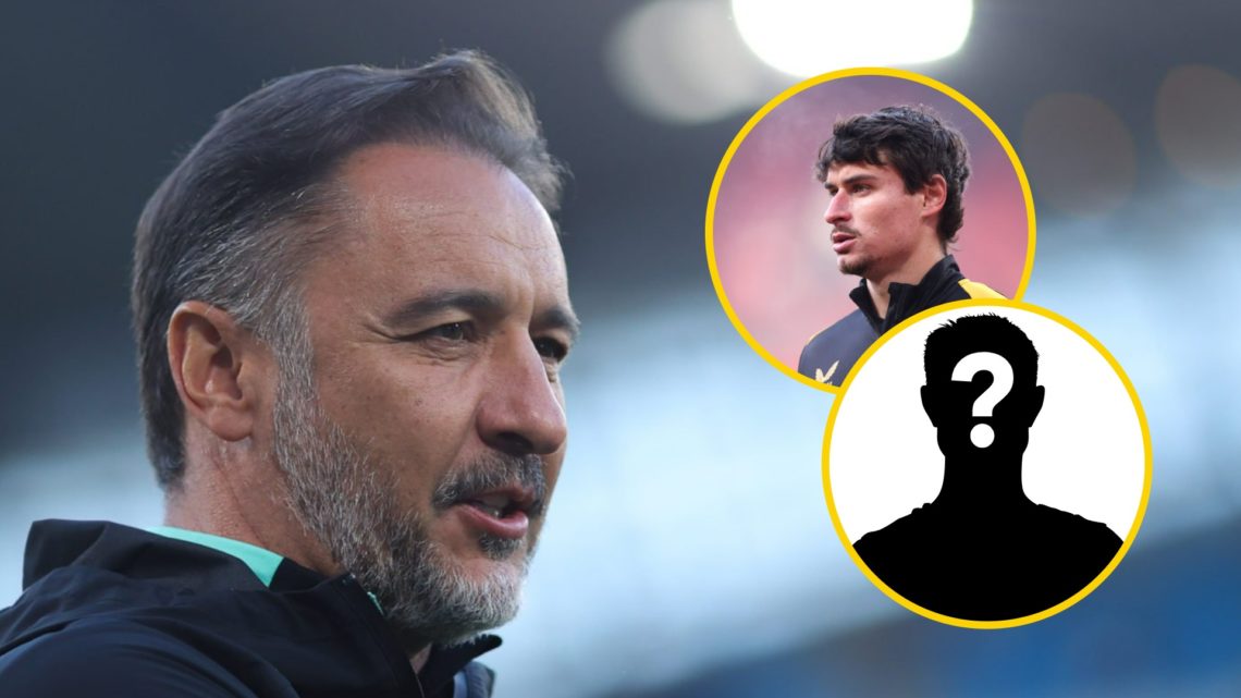 Wolves manager Vitor Pereira looks on (left), Hugo Bueno playing for Wolves (upper inset), mystery player (lower inset)