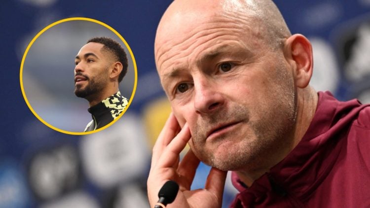 Lee Carsley in a post-match press conference following victory in the UEFA European Under-21 Championship, inset, Matheus Cunha prior to the Premie...