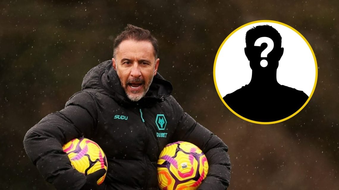 Vitor Pereira barks orders in Wolves training (central), mystery player (inset)