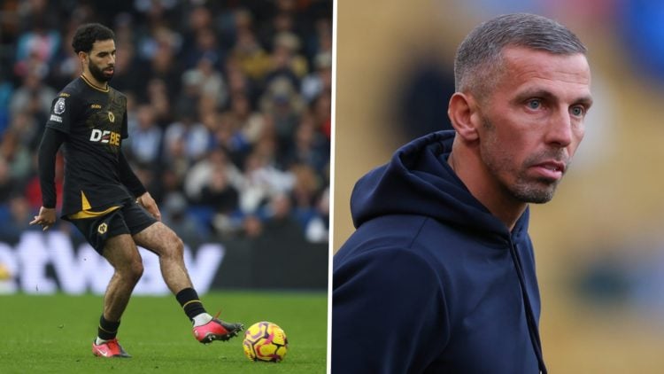 A split image of Wolves player Rayan Ait-Nouri and Gary O'Neil