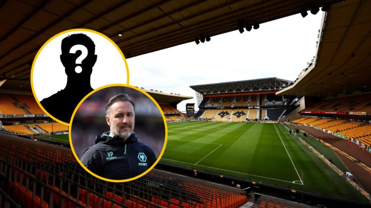 A general view of Molineux (central), Wolves manager looks on Vitor Pereira (lower inset), mystery player (upper inset)