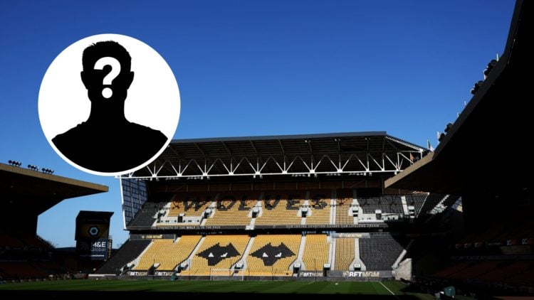 A general view of Molineux stadium (central), mystery player (inset)