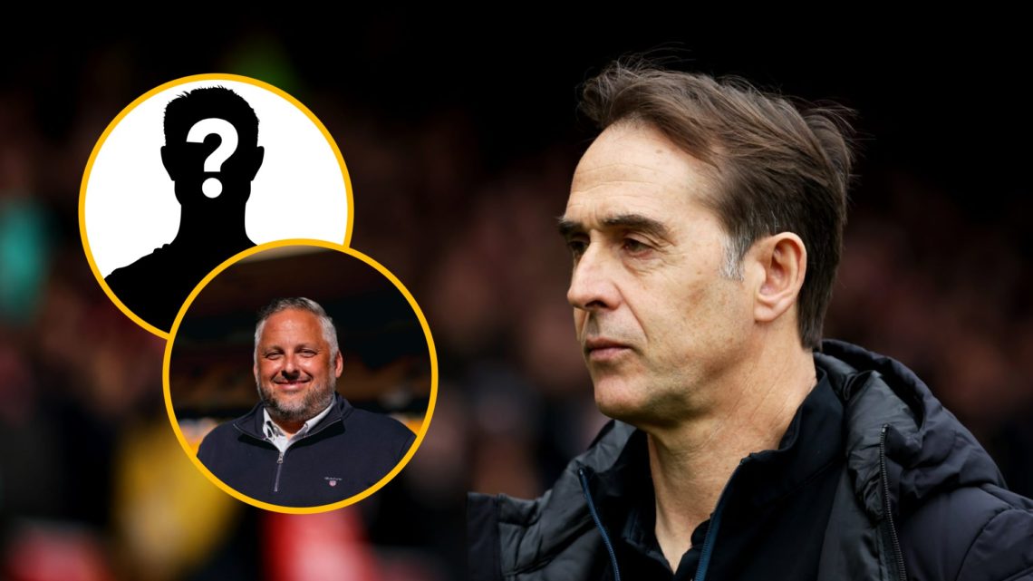 Former Wolves manager Julen Lopetegui (right), former Wolves sporting director Matt Hobbs (lower inset), mystery player (upper inset)