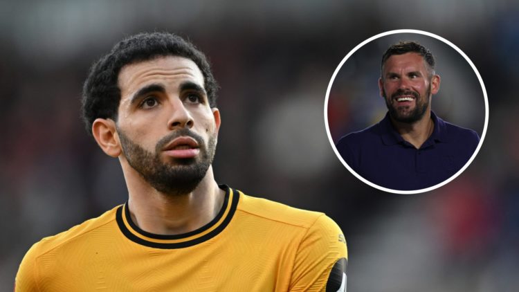 Rayan Ait-Nouri playing for Wolves (left), former Wrexham goalkeeper Ben Foster (right)