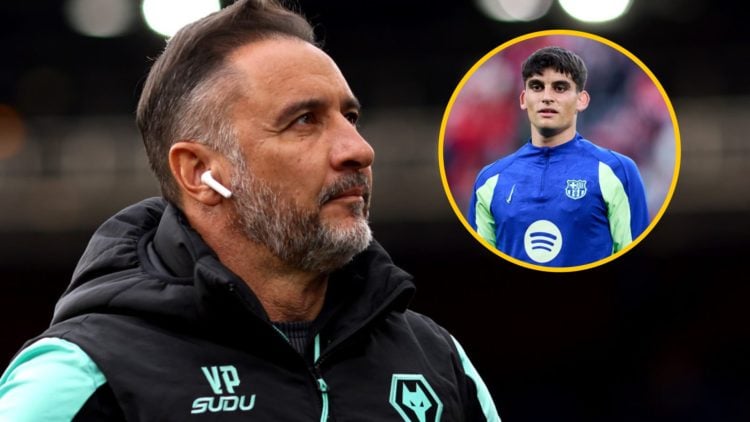 Vitor Pereira prior to the Premier League match between Crystal Palace and Wolverhampton Wanderers, inset, Gerard Martin prior to the LaLiga match ...