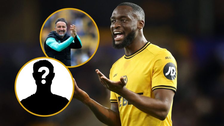 An image of Wolves defender Toti Gomes with an inset of Vitor Pereira and a mystery player
