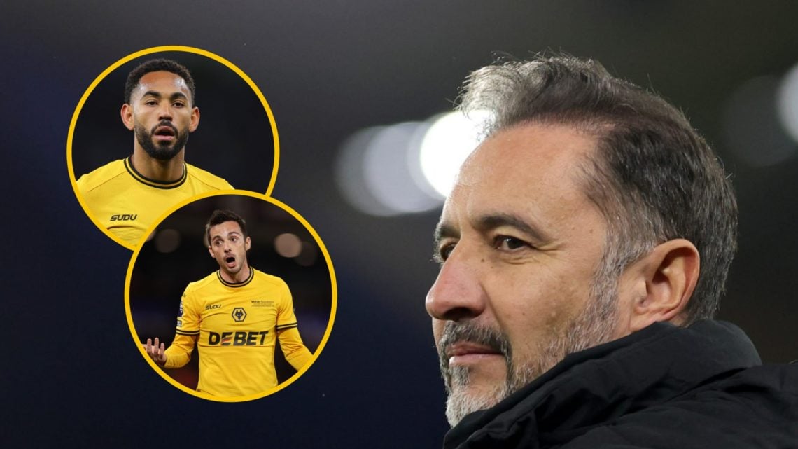 Wolves manager Vitor Pereira looks on (right), Matheus Cunha playing for Wolves (upper inset), Pablo Sarabia playing for Wolves (lower inset)