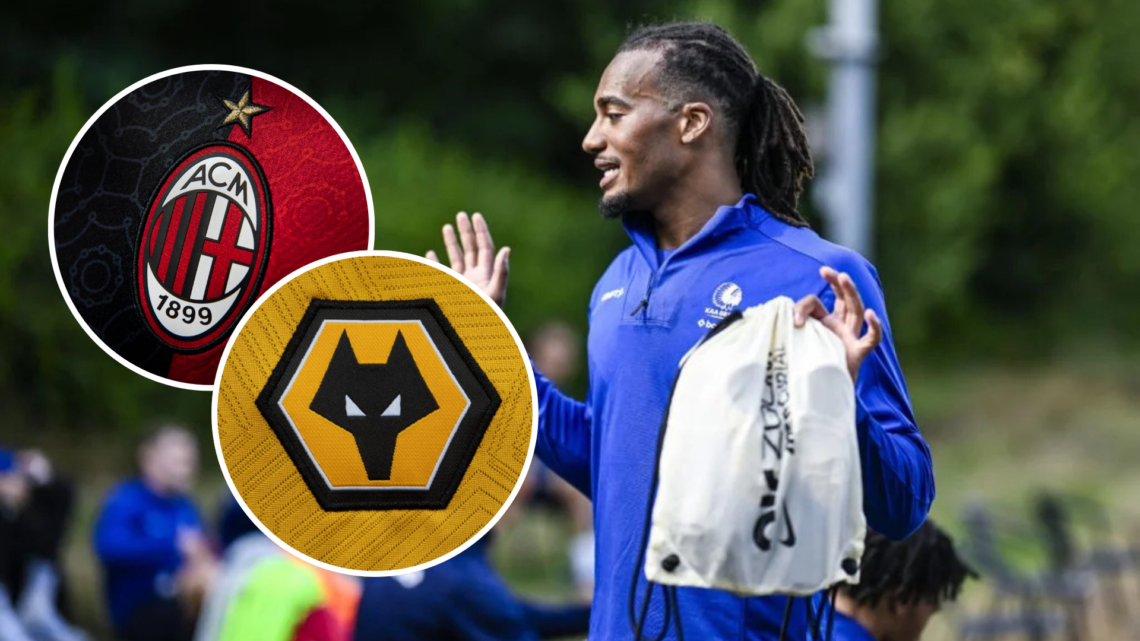 Gent's Archibald Archie Brown pictured at a training session on the first day of the summer stage of Belgian soccer team KAA Gent. Inset, A detaile...