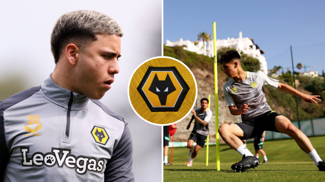 Left, Enso Gonzalez of Wolverhampton Wanderers during a Wolverhampton Wanderers Training Session. Right, Luke Rawlings of Wolverhampton Wanderers d...