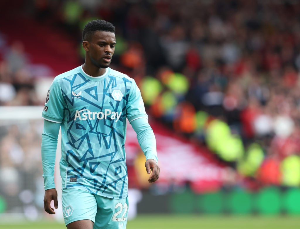 Nelson Semedo playing for Wolves against Nottingham Forest.