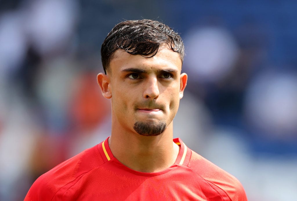 Marc Pubill playing for Spain U21s.