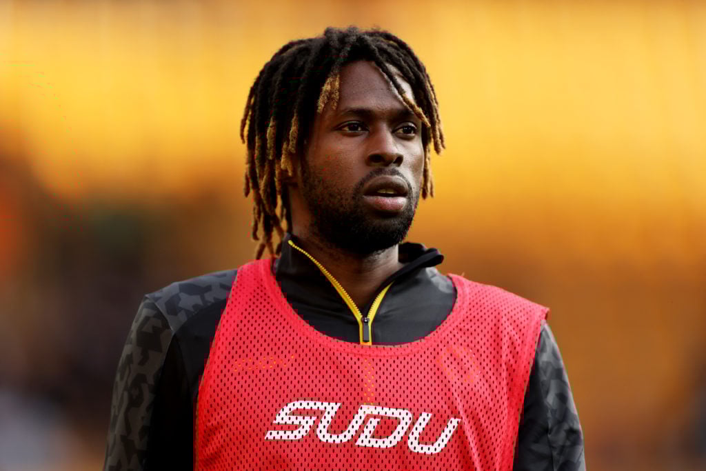 Boubacar Traore warming up for Wolves.
