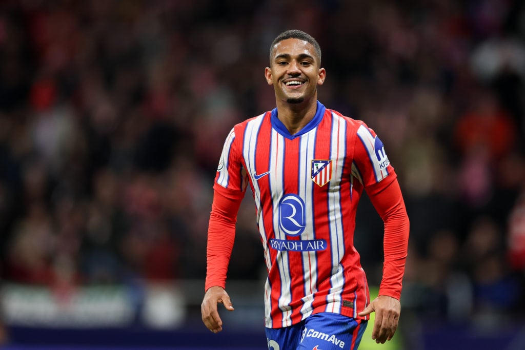 Samuel Lino playing for Atletico Madrid.