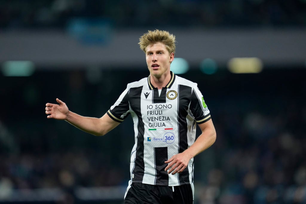 Thomas Kristensen playing for Udinese.