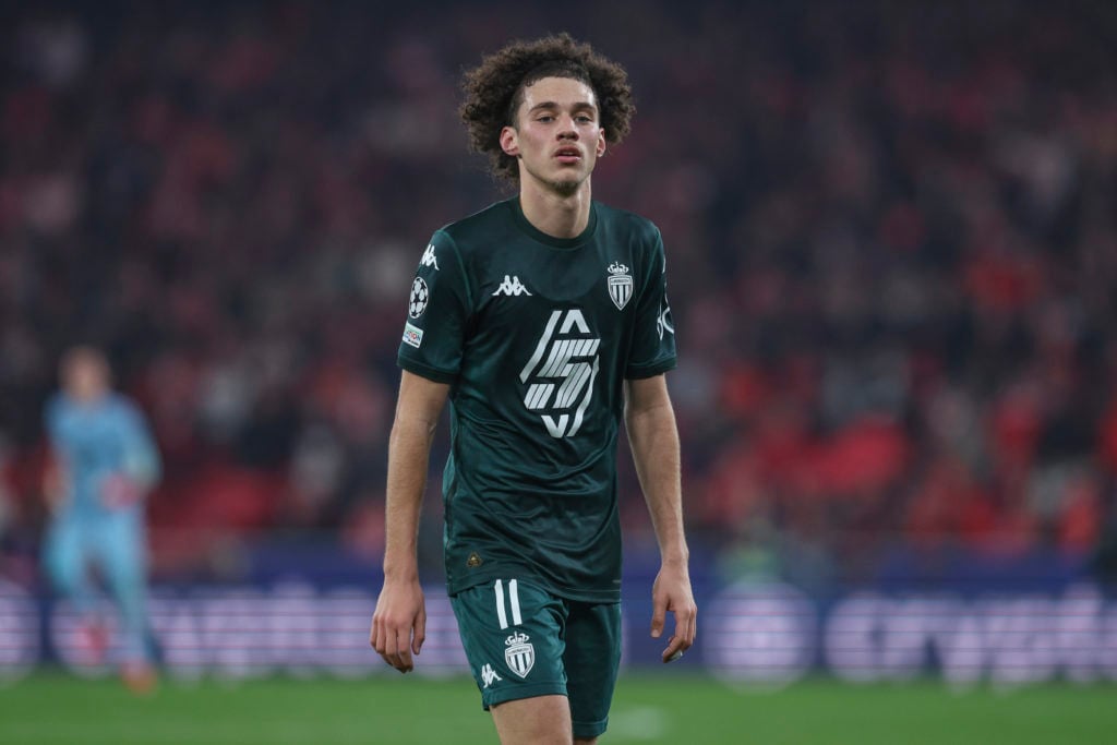 Akliouche playing for AS Monaco.