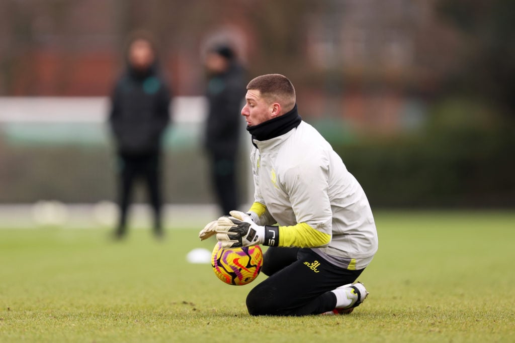 Sam Johnstone in Wolves training.