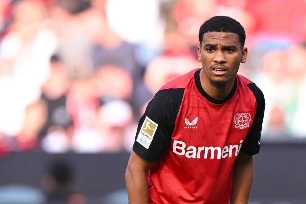 Amine Adli playing for Bayer Leverkusen.