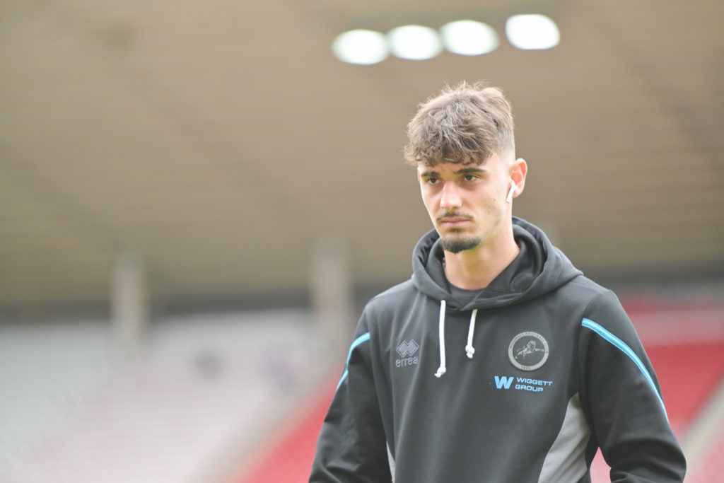 Millwall striker Mihailo Ivanovic arrives.
