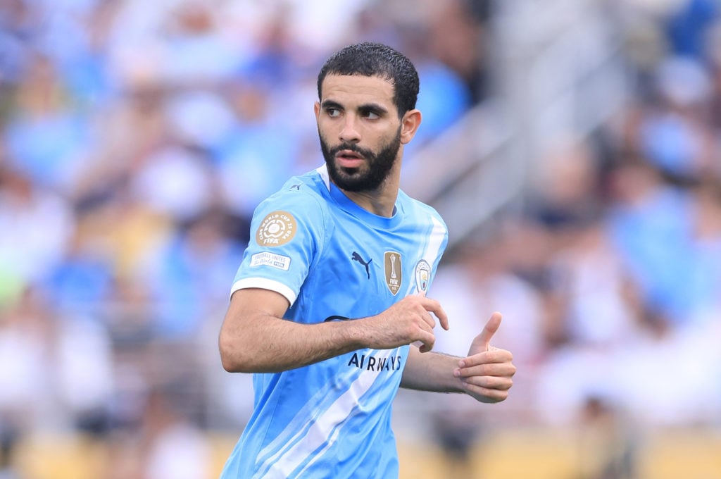 Rayan Ait-Nouri playing for Manchester City.